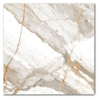 Royal Carrara Gold Polished Porcelain Marble Effect Tile 60x60